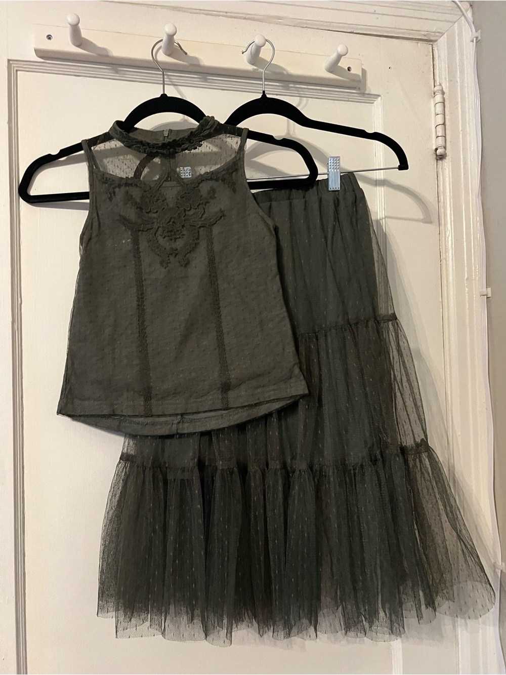 Joyfolie MIA Joy girls 2 piece skirt set, green, girls size 8